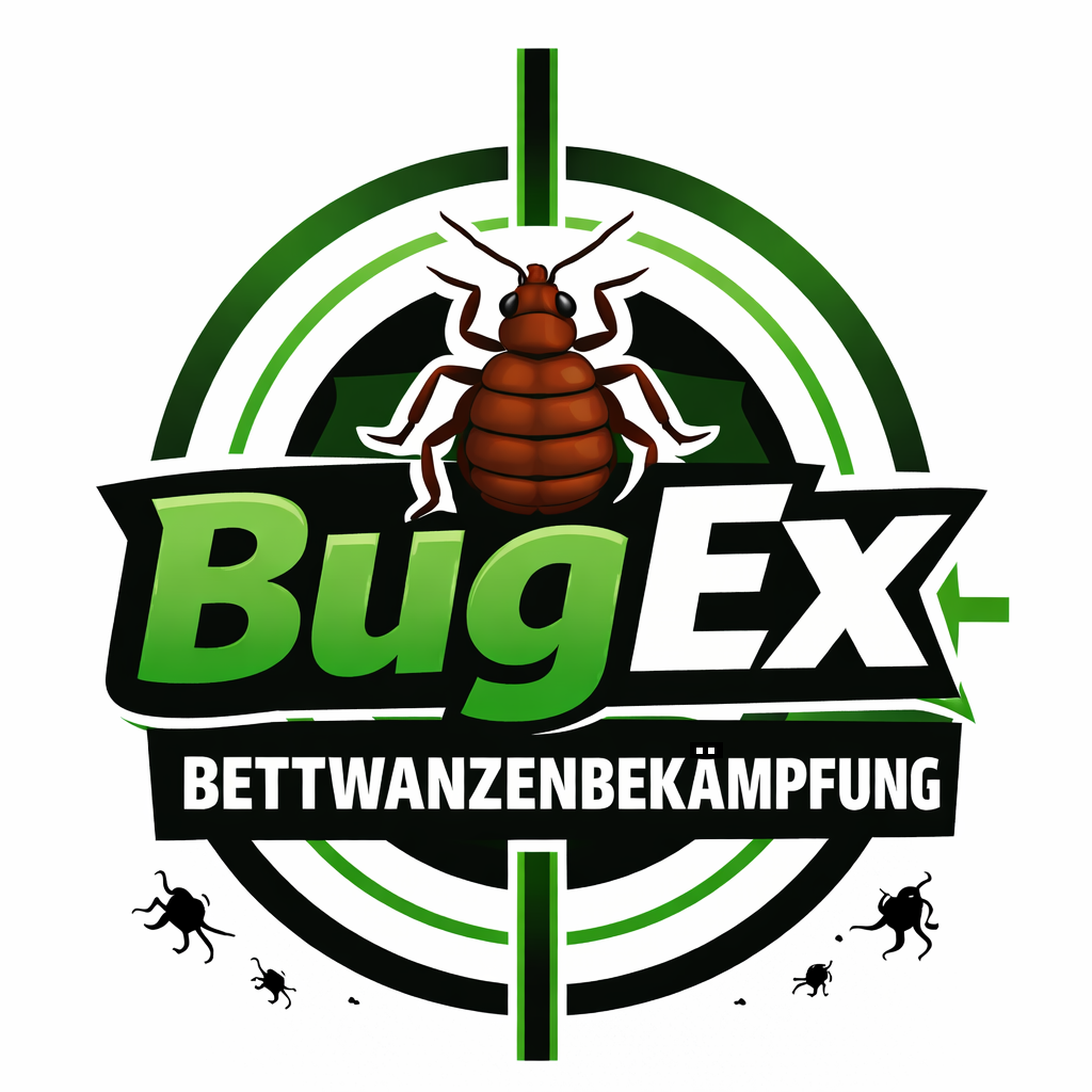 BugEx Logo mit Bettwanze im Fadenkreuz für professionelles Bettwanzen bekämpfen lassen durch erfahrene Schädlingsbekämpfer